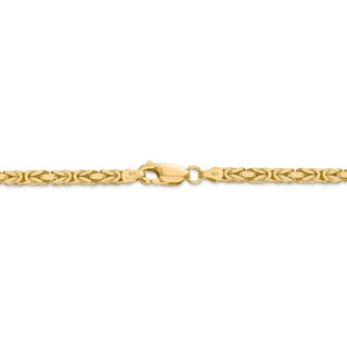 8" 14k Yellow Gold 3.25mm Byzantine Chain Bracelet