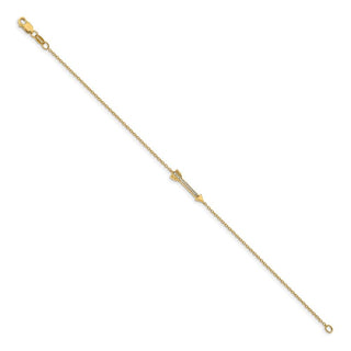14k Yellow Gold Diamond Arrow Bracelet