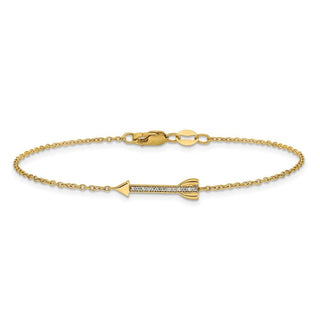14k Yellow Gold Diamond Arrow Bracelet