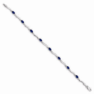 7" 14k White Gold Diamond and Sapphire Bracelet BM4474-SA-001-WA