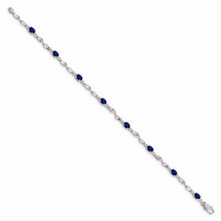 7" 14k White Gold Diamond and Sapphire Bracelet BM4475-SA-001-WA