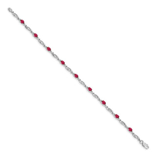 7.25" 14k White Gold Diamond and Ruby Bracelet BM4476-RU-001-WA