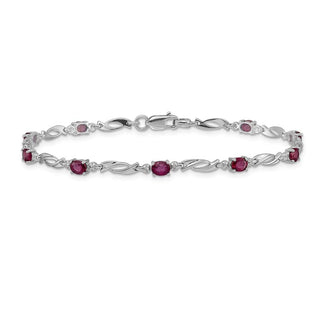 7.25" 14k White Gold Diamond and Ruby Bracelet BM4476-RU-001-WA