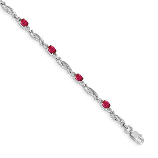 7.25" 14k White Gold Diamond and Ruby Bracelet BM4476-RU-001-WA