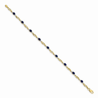 7" 14k Yellow Gold Diamond and Oval Sapphire Bracelet BM4476-SA-001-YA