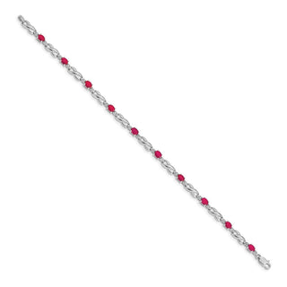 7.25" 14k White Gold Diamond and Ruby Bracelet BM4477-RU-001-WA