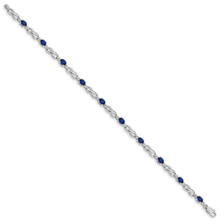 7" 10k White Gold Diamond and Sapphire Bracelet BM4477-SA-001-1WA