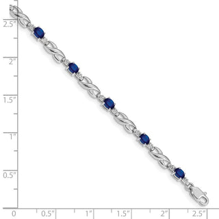 7" 10k White Gold Diamond and Sapphire Bracelet BM4477-SA-001-1WA