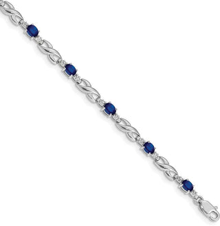 7" 10k White Gold Diamond and Sapphire Bracelet BM4477-SA-001-1WA