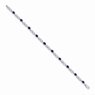 7" 14k White Gold Diamond and Sapphire Bracelet BM4477-SA-001-WA