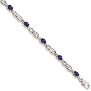 7" 14k White Gold Diamond and Sapphire Bracelet BM4477-SA-001-WA