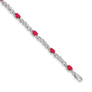 7.25" 14k White Gold Diamond and Ruby Bracelet BM4478-RU-001-WA