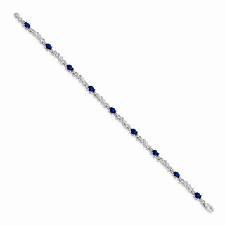 7" 14k White Gold Diamond and Sapphire Bracelet BM4478-SA-001-WA