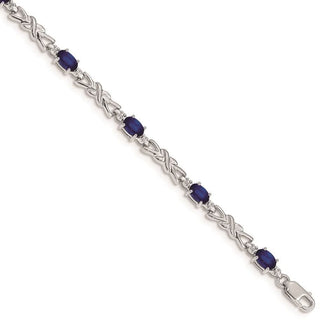 7" 14k White Gold Diamond and Sapphire Bracelet BM4478-SA-001-WA