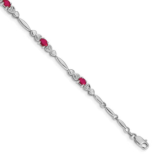 7" 10k White Gold Diamond and Composite Ruby Bracelet BM4479-RU-001-1WA