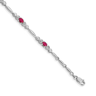 7" 14k White Gold Diamond and Ruby Bracelet BM4479-RU-001-WA