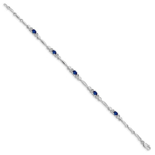 7" 10k White Gold Diamond and Sapphire Bracelet BM4479-SA-001-1WA