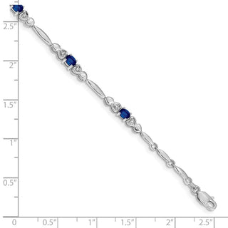 7" 10k White Gold Diamond and Sapphire Bracelet BM4479-SA-001-1WA