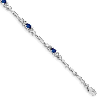 7" 10k White Gold Diamond and Sapphire Bracelet BM4479-SA-001-1WA