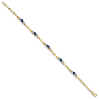 7" 10k Yellow Gold Diamond and Sapphire Bracelet BM4479-SA-001-1YA