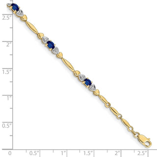 7" 10k Yellow Gold Diamond and Sapphire Bracelet BM4479-SA-001-1YA