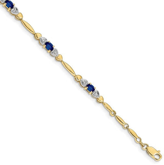 7" 10k Yellow Gold Diamond and Sapphire Bracelet BM4479-SA-001-1YA