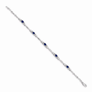 7" 14k White Gold Diamond and Sapphire Bracelet BM4479-SA-001-WA