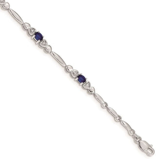 7" 14k White Gold Diamond and Sapphire Bracelet BM4479-SA-001-WA