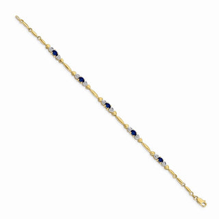 7" 14k Yellow Gold Diamond and Sapphire Bracelet BM4479-SA-001-YA