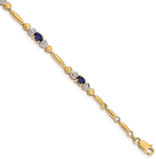 7" 14k Yellow Gold Diamond and Sapphire Bracelet BM4479-SA-001-YA