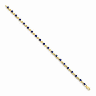 7" 14k Yellow Gold Sapphire Bracelet