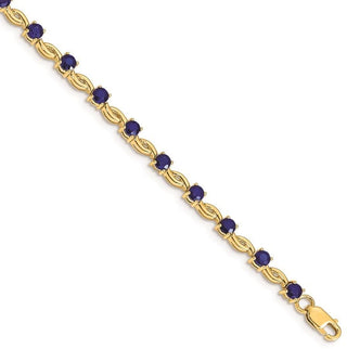 7" 14k Yellow Gold Sapphire Bracelet
