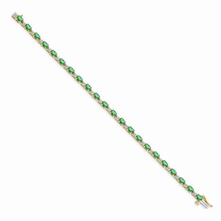 7" 14k Yellow Gold Diamond and Emerald Bracelet BM4481-EM-010-YA