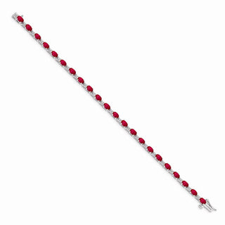 7" 14k White Gold Diamond and Ruby Bracelet BM4481-RU-010-WA