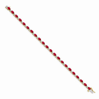 7" 14k Yellow Gold Diamond and Ruby Bracelet BM4481-RU-010-YA
