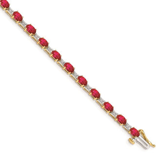 7" 14k Yellow Gold Diamond and Ruby Bracelet BM4481-RU-010-YA
