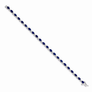 7" 14k White Gold Diamond and Sapphire Bracelet BM4481-SA-010-WA
