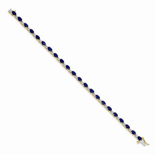 7" 14k Yellow Gold Diamond and Sapphire Bracelet BM4481-SA-010-YA