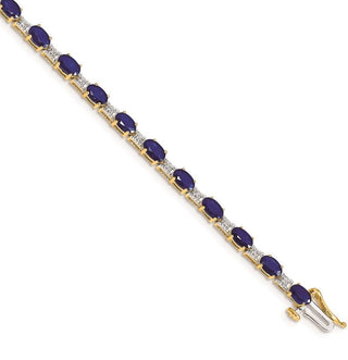 7" 14k Yellow Gold Diamond and Sapphire Bracelet BM4481-SA-010-YA