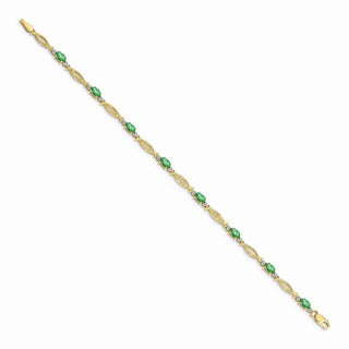 7" 14k Yellow Gold Diamond and Emerald Bracelet BM4483-EM-001-YA