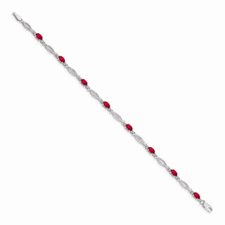 7" 14k White Gold Diamond and Ruby Bracelet BM4483-RU-001-WA