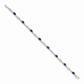 7" 14k White Gold Diamond and Sapphire Bracelet BM4483-SA-001-WA