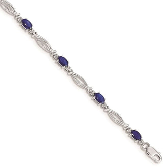 7" 14k White Gold Diamond and Sapphire Bracelet BM4483-SA-001-WA