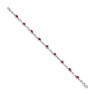 7.25" 14k White Gold Diamond and Ruby Bracelet BM4484-RU-001-WA