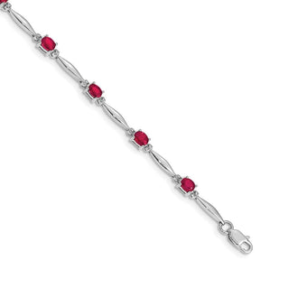 7.25" 14k White Gold Diamond and Ruby Bracelet BM4484-RU-001-WA
