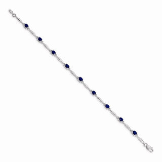 7" 14k White Gold Diamond and Sapphire Bracelet BM4484-SA-001-WA