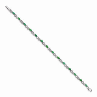 7" 14k White Gold Diamond and Emerald Infinity Bracelet BM4485-EM-015-WA