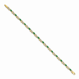 7" 14k Yellow Gold Diamond and Emerald Infinity Bracelet BM4485-EM-015-YA
