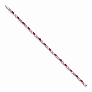 7" 14k White Gold Diamond and Ruby Infinity Bracelet BM4485-RU-015-WA