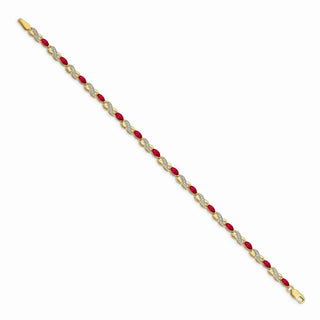 7" 14k Yellow Gold Diamond and Ruby Infinity Bracelet BM4485-RU-015-YA